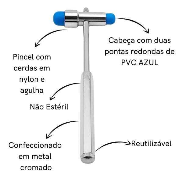 Imagem de Kit Bolsa Fisioterapia Acadêmico Goniômetro Martelo Buck Fita Antropométrica Estagio