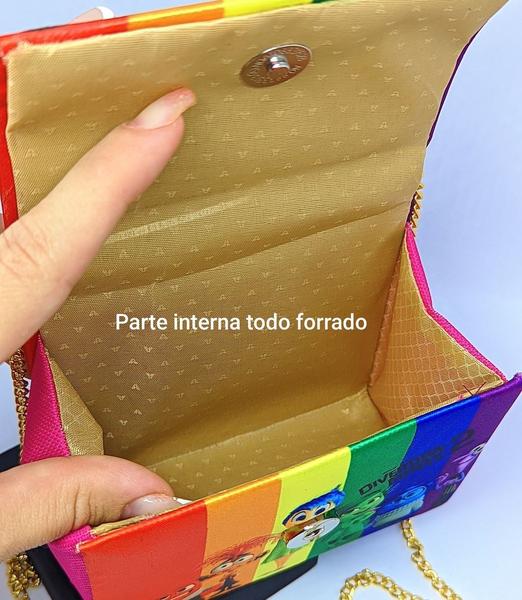 Imagem de Kit Bolsa Infantil Bolsinha Mini Bag Cute Alça Mão Pérola Divertidamente 2 Filme + Colar Duplo Amizade Divertida Mente