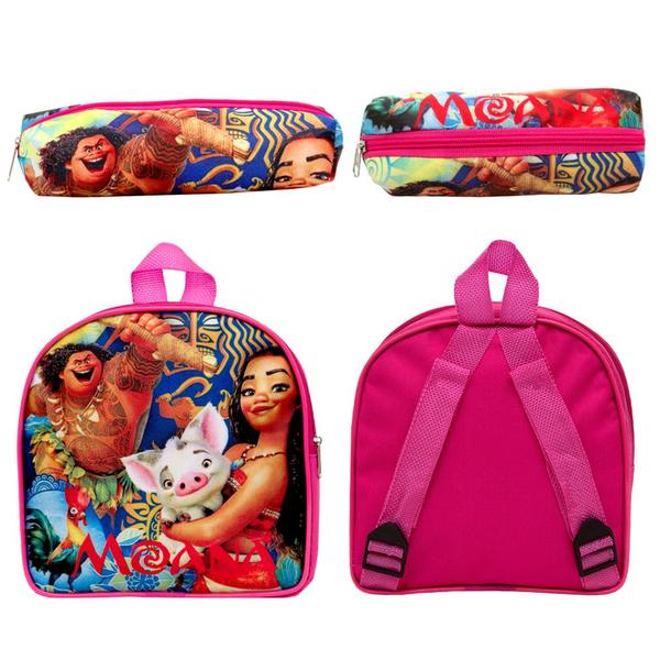 Imagem de Kit Bolsa Infantil Carrinho Menina Moana Resistente Toys 2U