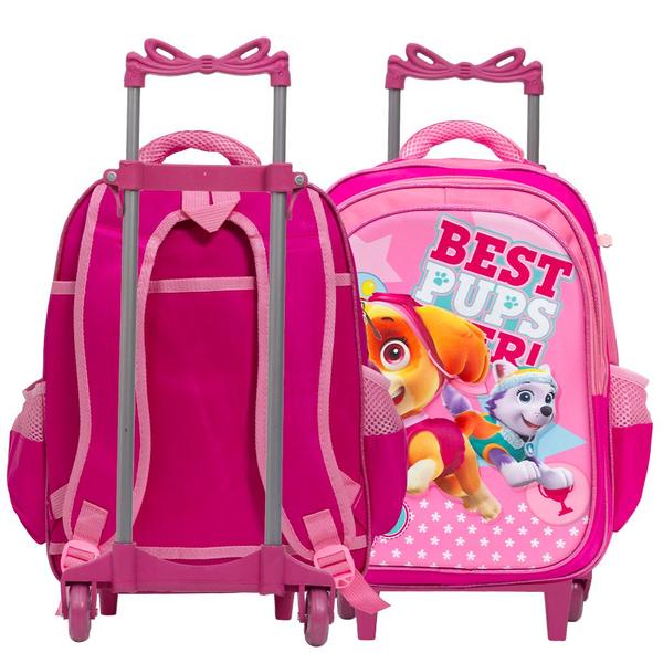 Imagem de Kit Bolsa Mochila Escolar Paw Patrol Lancheira Rosa Passeio