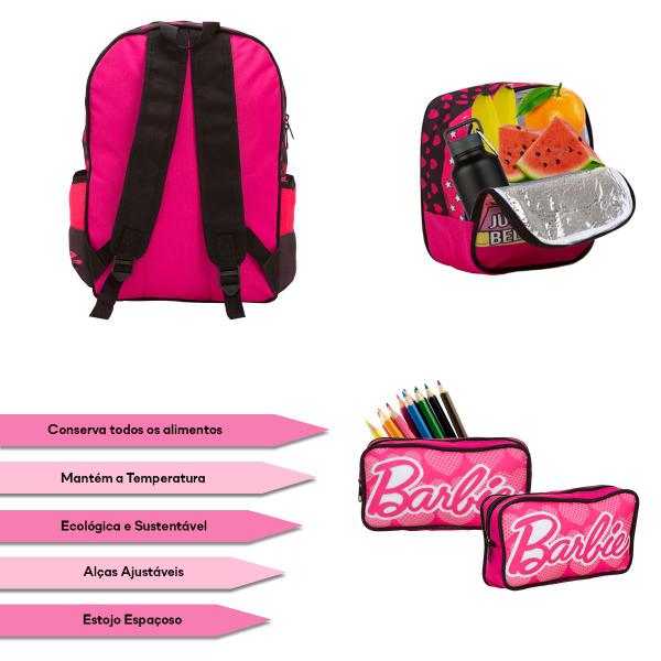 Imagem de Kit Bolsa Mochila Infantil Feminina Barbie Pre Escola Barata