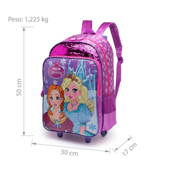 Imagem de Kit Bolsa Mochila Rodinhas Infantil Lancheira Estojo Escolar