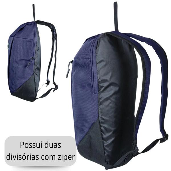 Imagem de Kit Bolsa para Caminhada Azul Ioio Ntk + 2 Potes Organizadores com Tampa Hermetico Marmita 480ml