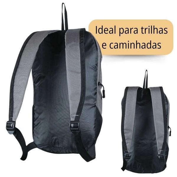 Imagem de Kit Bolsa para Caminhada Cinza Ioio Ntk + 2 Potes Organizadores com Tampa Hermetico Marmita 480ml