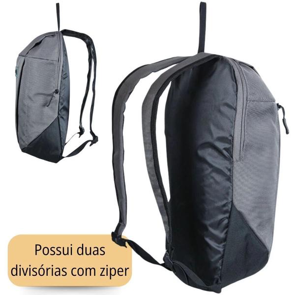 Imagem de Kit Bolsa para Caminhada Cinza Ioio Ntk + Cantil de Aluminio Nautika 900 Ml Verde Militar Camping