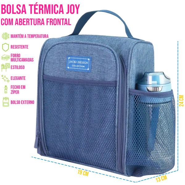 Imagem de Kit Bolsa Térmica Garrafinha 430ml e Marmita 2 Andares Jacki