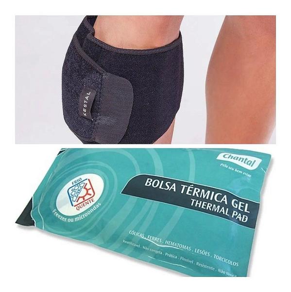 Imagem de Kit Bolsa Térmica Gel Com Suporte Curto Neoprene Kestal