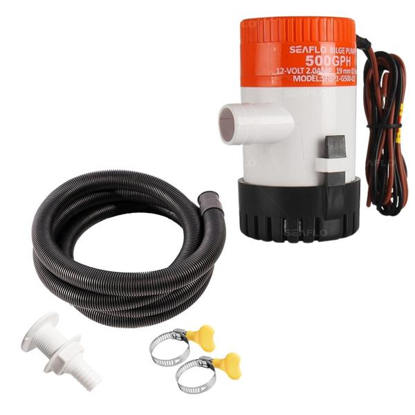 Kit Bomba Porão 500Gph 12V E Kit Saída De Costado 3/4 Seaflo Imagem de Kit Bomba Porão 500Gph 12V E Kit Saída De Costado 3/4 Seaflo