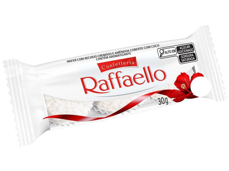 Kit Bombom Confetteria Wafer Raffaello Amêndoa - 30g 10 Pacotes com 3 Unidades Cada Imagem de Kit Bombom Confetteria Wafer Raffaello Amêndoa