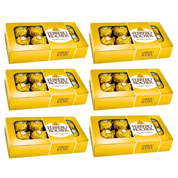 Imagem de Kit Bombom Ferrero Rocher T8 - 6 Caixas C/ 8 Chocolates Cada