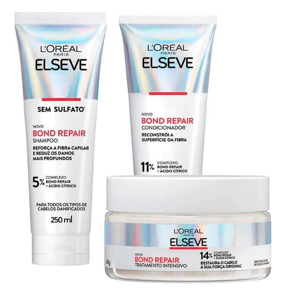 Kit Bond Repair Shampoo + Cond. + Máscara  Elseve