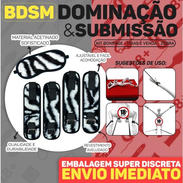 Imagem de Kit bondage em pelúcia para prender na cama