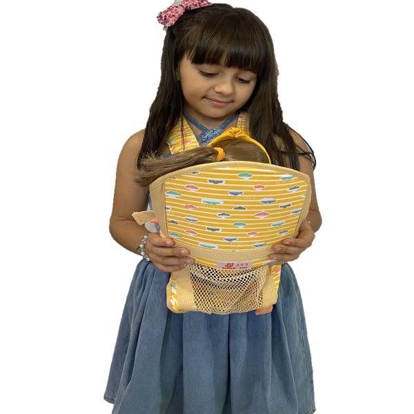 Imagem de Kit Boneca Ayana Muito Linda com Filha bebe + Bolsa Canguru