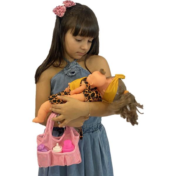 Imagem de Kit Boneca Baby Ayara Mãe e Filha + Bolsa de Maternidade