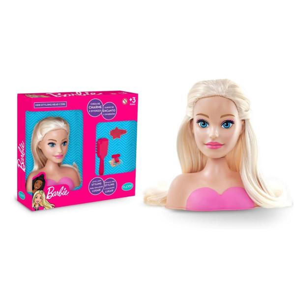 Imagem de Kit Boneca Barbie Busto Para Pentear e Com Acessórios Para Fazer Pulseiras Menina Brinquedo Infantil