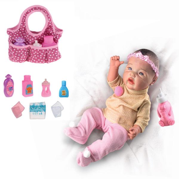 Imagem de Kit Boneca Bebê Reborn Menina C/ Bolsa Maternidade Enxoval