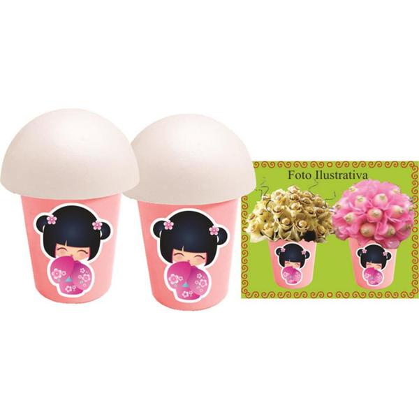 Imagem de Kit Boneca Japonesa Kokeshi rosa 106 Peças (10 pessoas)