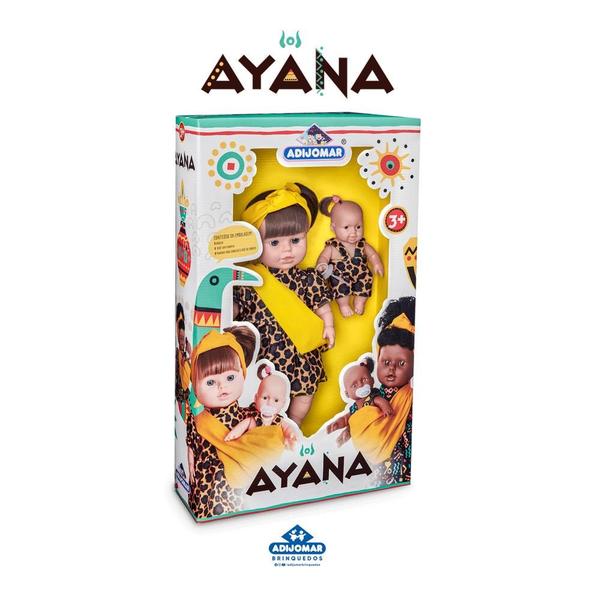 Kit Boneca Mãe e Filha Negra e Branca Africana 40cm Ayana - Adijomar Imagem de Kit Boneca Mãe e Filha Negra e Branca Africana 40cm Ayana