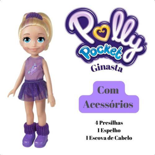 Imagem de Kit Boneca Polly Pocket 36cm Ginasta + Polly Picnic Original