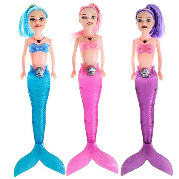 Imagem de Kit Bonecas Sereia Com Luz Na Cauda 28cm Com 3 Barbie Amy Bonequinhas Menina  Infantil Art Brink