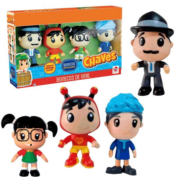 Kit Boneco Chaves Girafales Chapolin Chiquinha Dona Clotilde - Lider Brinquedos Imagem de Kit Boneco Chaves Girafales Chapolin Chiquinha Dona Clotilde