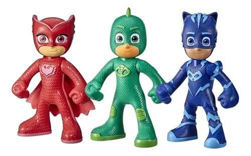 Imagem de Kit Boneco Corujita Lagartixo E Menino Gato Pj Masks Hasbro