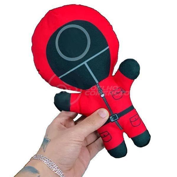 Imagem de Kit Boneco De Pelucia Squid Game Round 6 Vermelho 26Cm