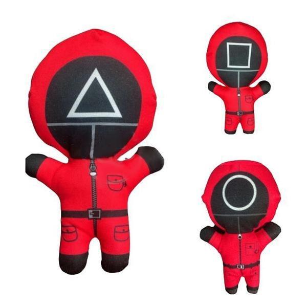 Imagem de Kit Boneco De Pelucia Squid Game Round 6 Vermelho 26Cm