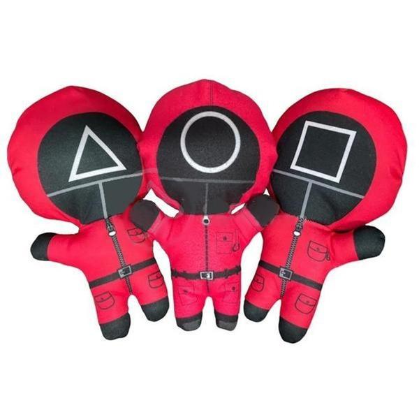 Kit Boneco De Pelucia Squid Game Round 6 Vermelho 26Cm - TIKTOYS Imagem de Kit Boneco De Pelucia Squid Game Round 6 Vermelho 26Cm