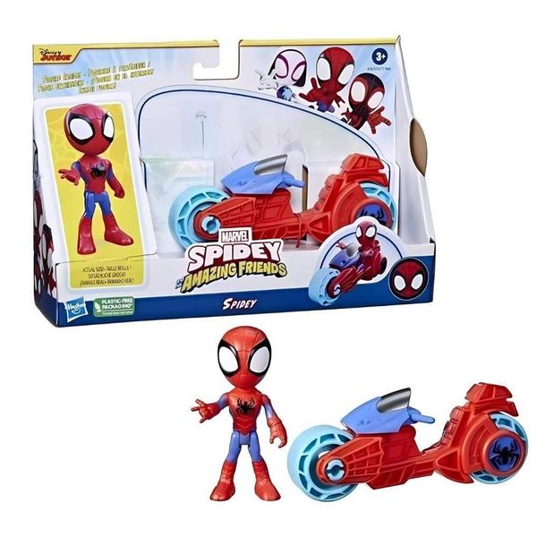 Imagem de Kit Boneco Homem-Aranha 10cm E Moto Hasbro  