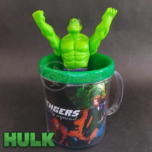 Imagem de Kit Boneco Hulk Marvel 15 Cm + Caneca Vingadores 350 Ml