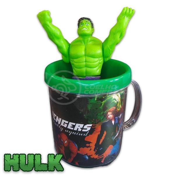 Imagem de Kit Boneco Hulk Marvel 15 Cm + Caneca Vingadores 350 Ml