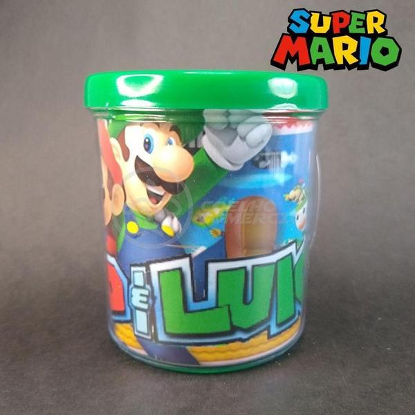 Imagem de Kit Boneco Luigi Articulado Super Mario 13Cm + Caneca 350Ml