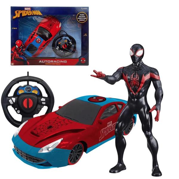 Imagem de Kit Boneco Miles Morales c/ Carrinho Controle Remoto Spider