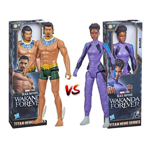 Imagem de Kit Boneco Namor E Shuri Wakanda Titan Hero Pantera Negra