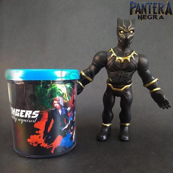 Imagem de Kit Boneco Pantera Negra Marvel 16Cm + Caneca 350Ml