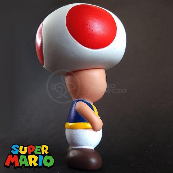 Imagem de Kit Boneco Toad Cogumelo 10Cm + Caneca Super Mario 350Ml