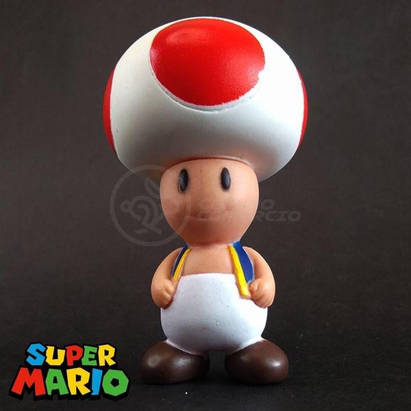 Imagem de Kit Boneco Toad Cogumelo 10Cm + Caneca Super Mario 350Ml