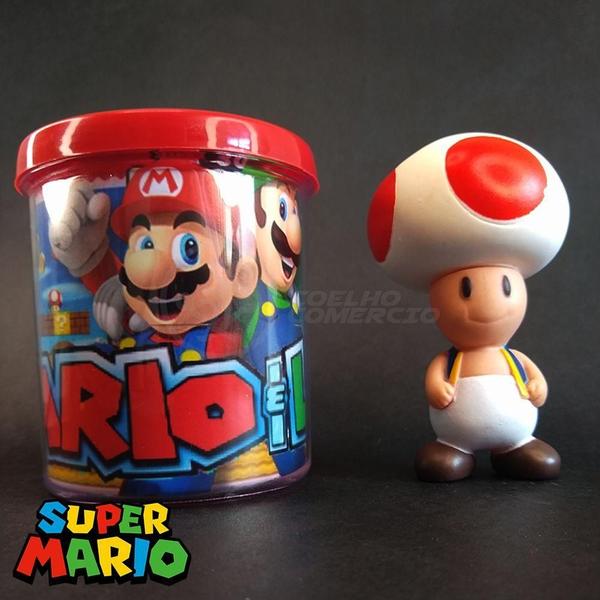 Imagem de Kit Boneco Toad Cogumelo 10Cm + Caneca Super Mario 350Ml