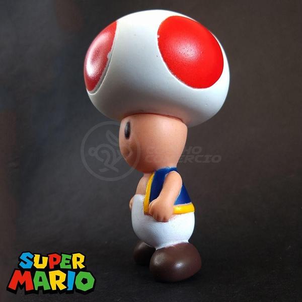 Imagem de Kit Boneco Toad Cogumelo 10Cm + Caneca Super Mario 350Ml