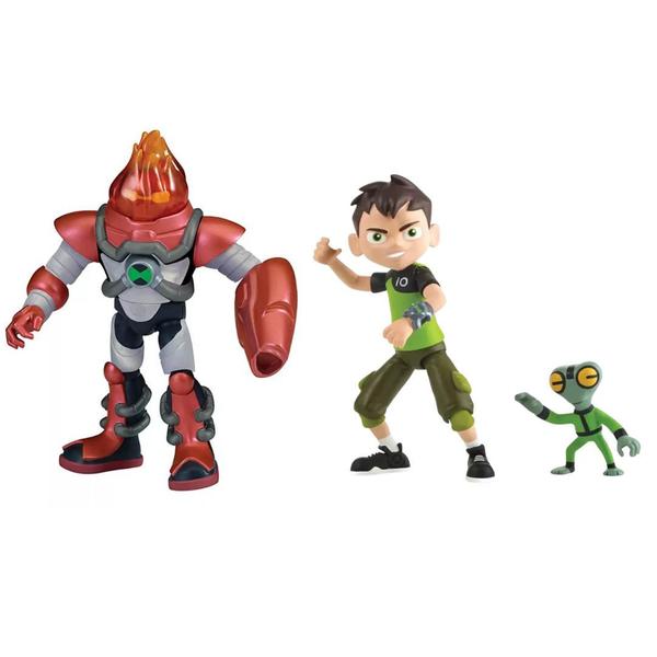 Imagem de Kit Bonecos Ben10 Chama + Ben Tennyson Massa Cinzenta Sunny