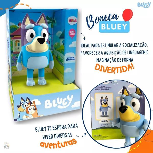 Imagem de Kit Bonecos Bluey E Bingo Cachorrinha Alegre Original Brinquedo Menina e Menino Elka