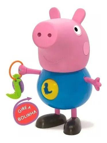 Imagem de Kit Bonecos Peppa Pig E George Grande 24 Cm Articulados Com Atividade - Elka