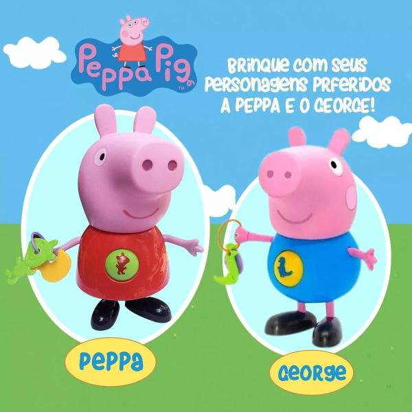 Imagem de Kit Bonecos Peppa Pig E George Tamanho Grande Original  Elka