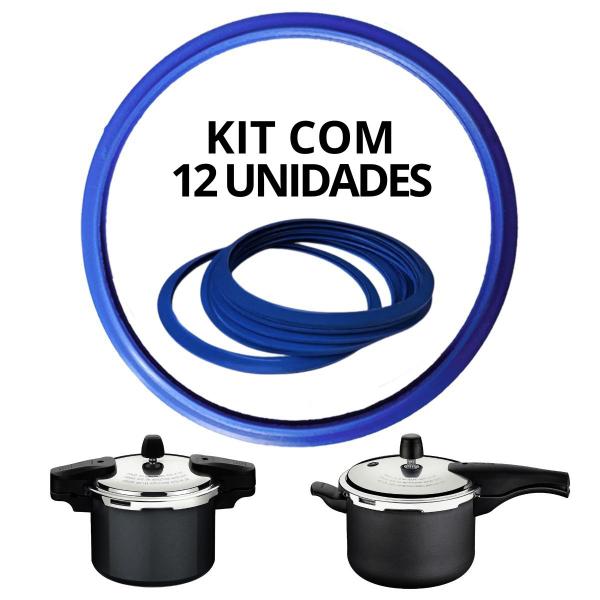 Imagem de Kit Borracha 12 Unid. Panela De Pressão Tramontina Torino/Vancouver 4,5L Azul Silicone