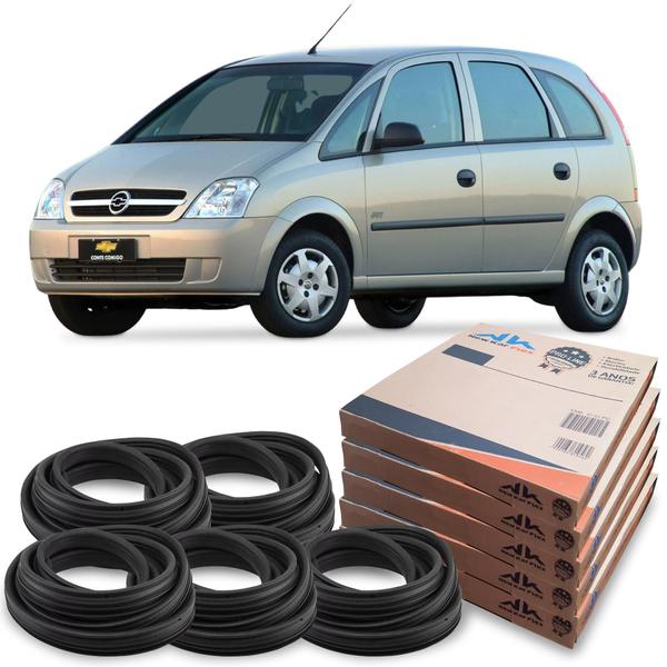 Imagem de Kit Borracha 4 Portas E Porta Malas New Kar Chevrolet Meriva