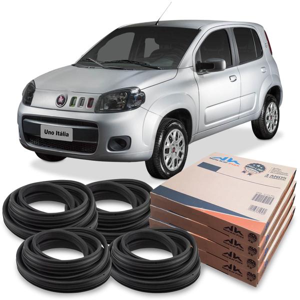 Kit Borracha 4 Portas Guarnição Fiat Uno Vivace 2012 A 2016 - New Kar Imagem de Kit Borracha 4 Portas Guarnição Fiat Uno Vivace 2012 A 2016