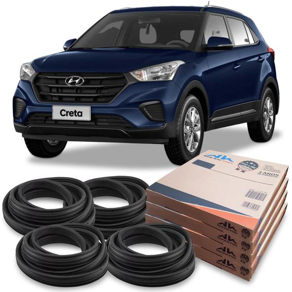 Imagem de Kit Borracha 4 Portas Guarnição Hyundai Creta 2017 Em Diante