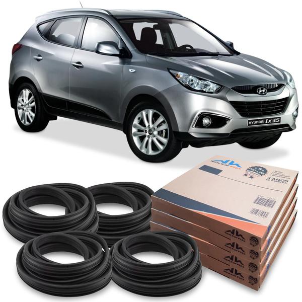 Imagem de Kit Borracha 4 Portas Guarnição Hyundai iX35 2009 Em Diante