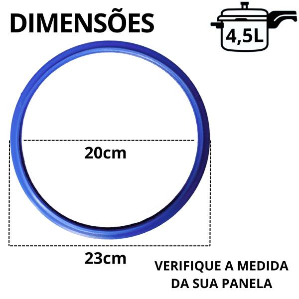 Imagem de Kit Borracha 6 Unid. Panela De Pressão Tramontina Torino/Vancouver 4,5L Azul Silicone